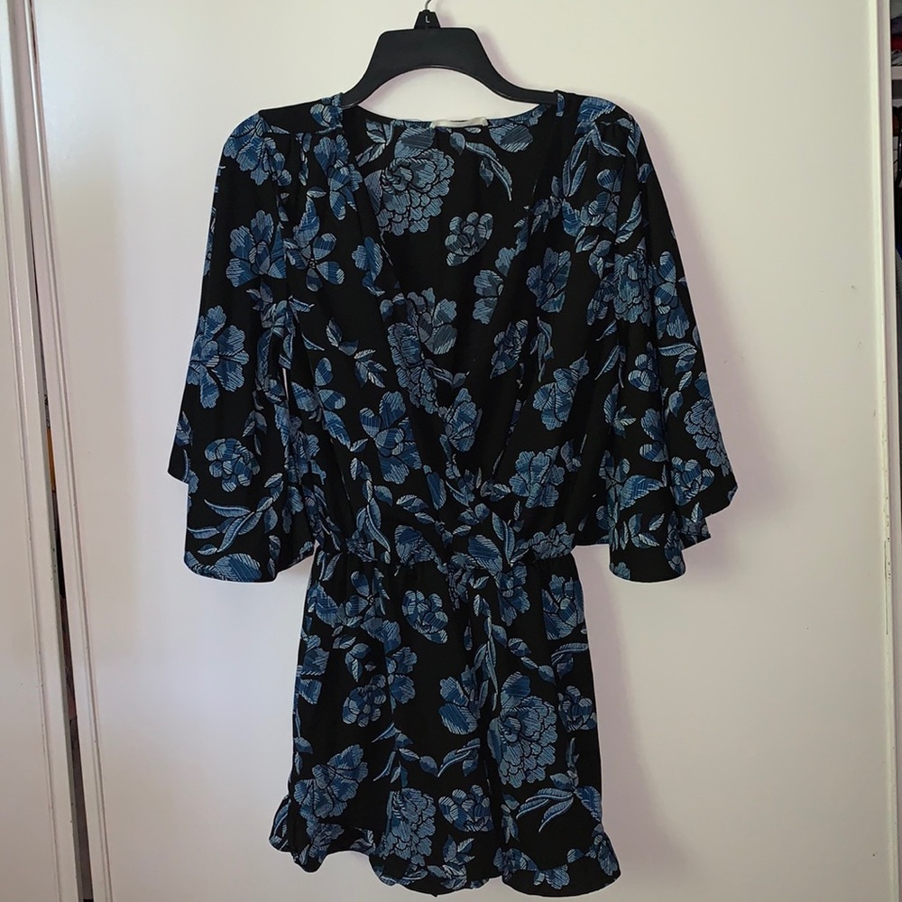Black and blue romper